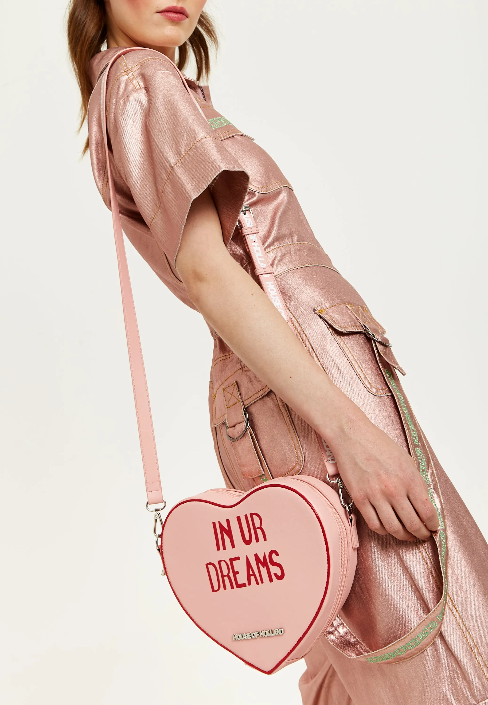 House of Holland Bitter Sweet Heart Handbag With ''In Ur Dreams'' Message