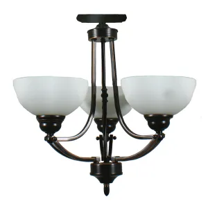 Houston 3 Light Flush Mounted Close to Ceiling Bronze
