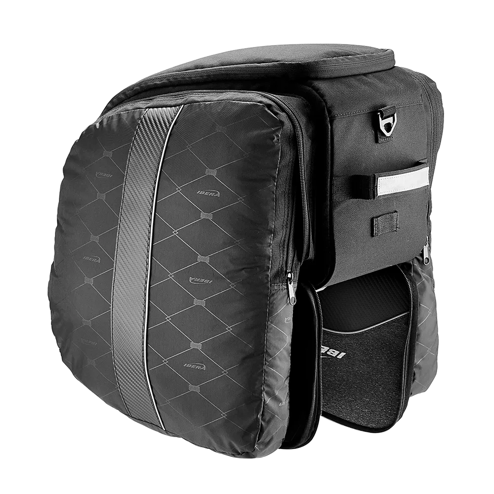 IBERA Bike MIK Trunk Bag Expandable Quick-Release Commuter Rear Seat Bag (Compatible with MIK Racks Only) | IB-BA25