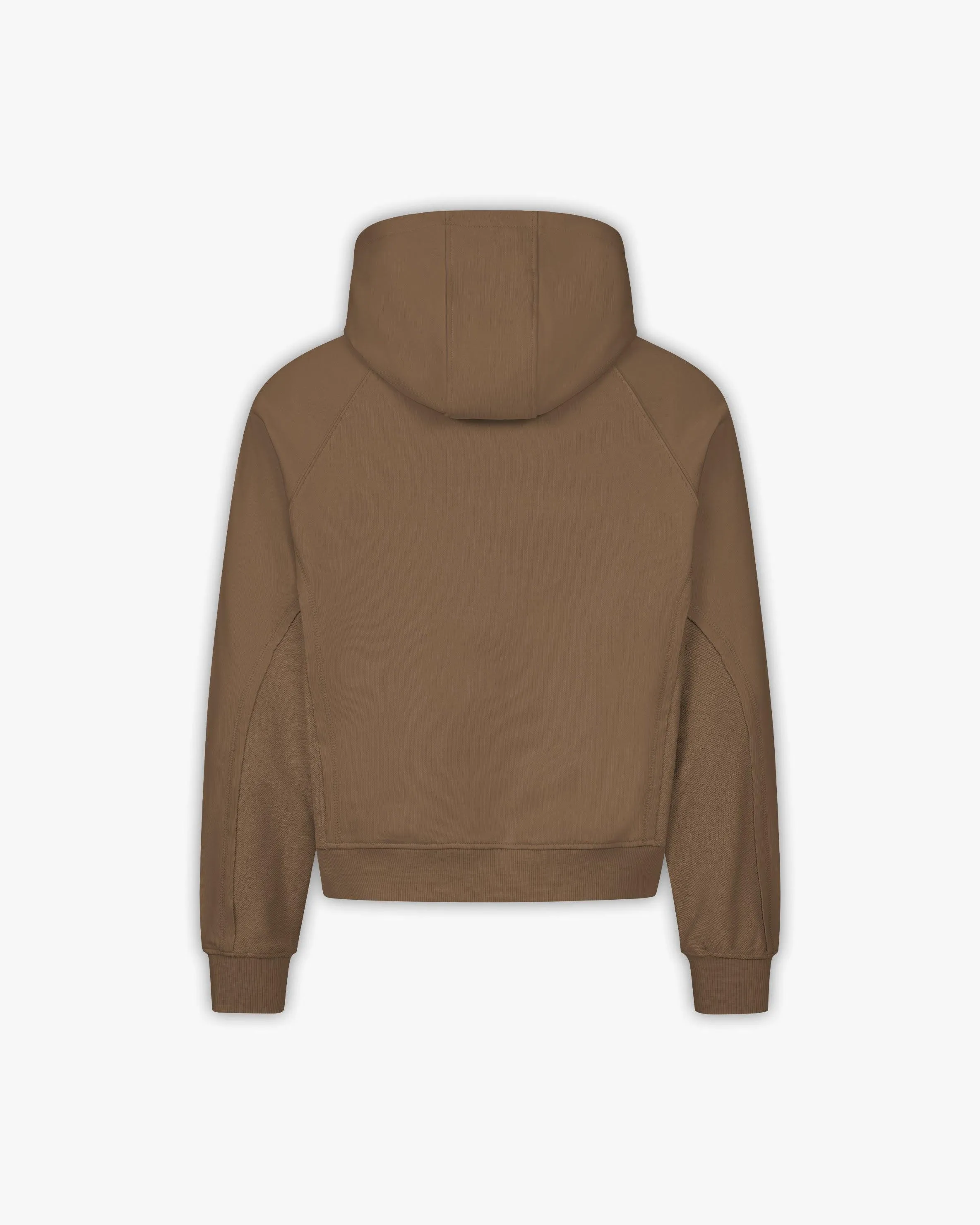 INSIDE OUT ZIP HOODIE CHOCOLATE BROWN