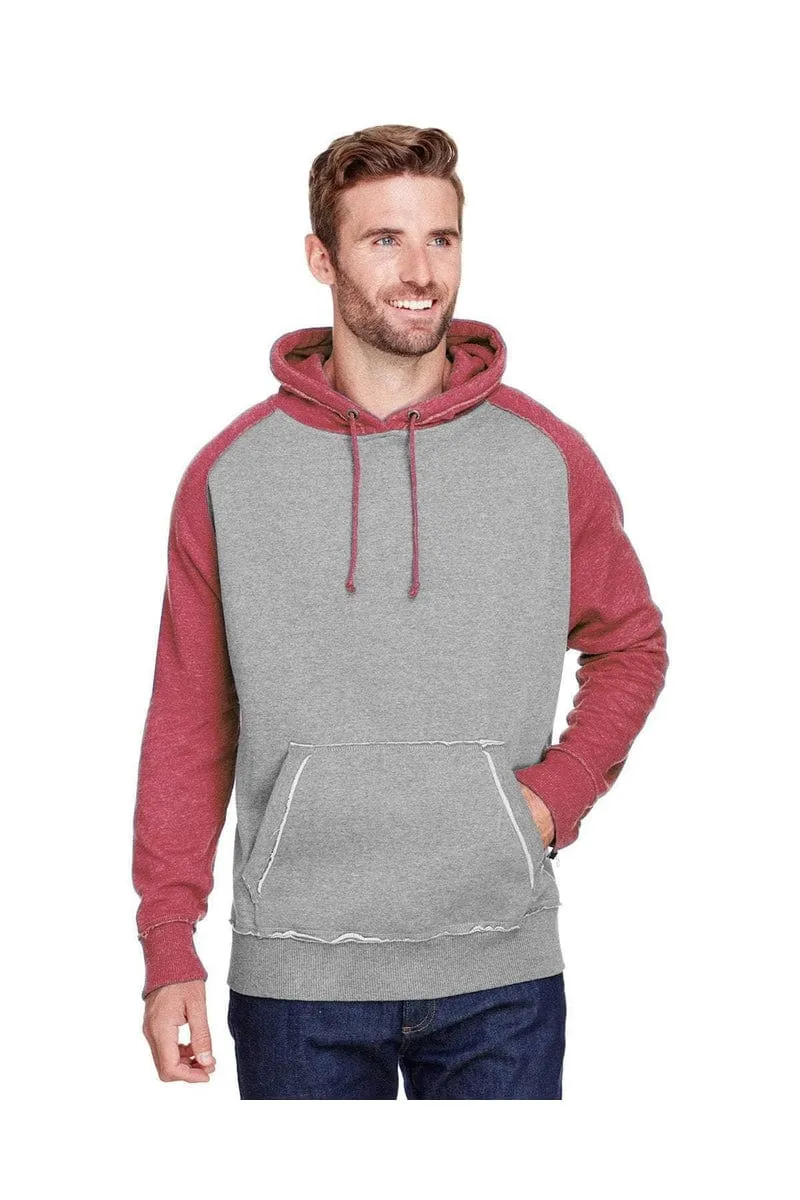 J America JA8885: Adult Vintage Heather Pullover Hood