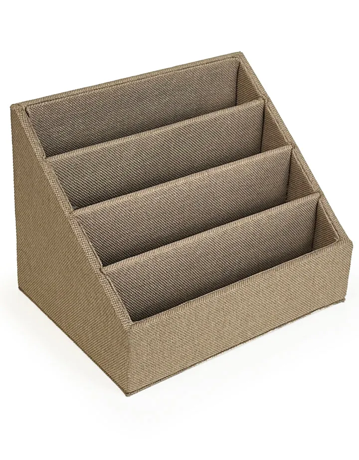 JoJo Fletcher Four Sections Khaki-Color Burlap File Organizer