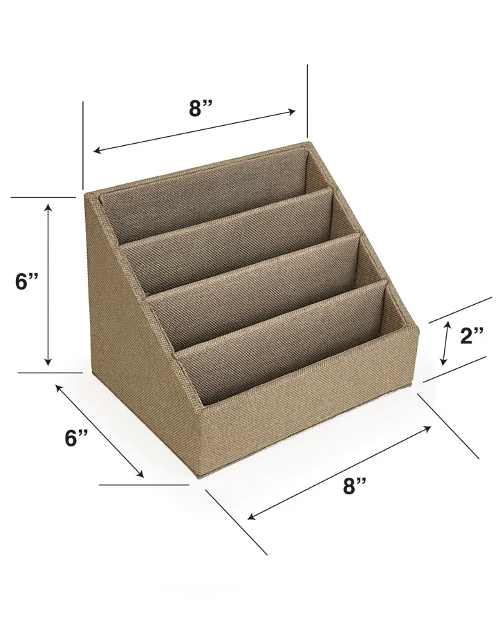 JoJo Fletcher Four Sections Khaki-Color Burlap File Organizer