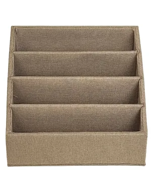 JoJo Fletcher Four Sections Khaki-Color Burlap File Organizer