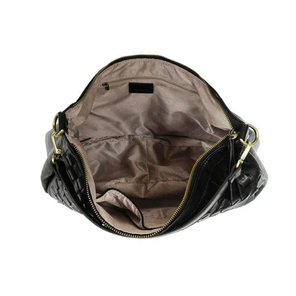 Kali Woven Slouchy Hobo Bag - L8146-00  -  Women's  BLACK