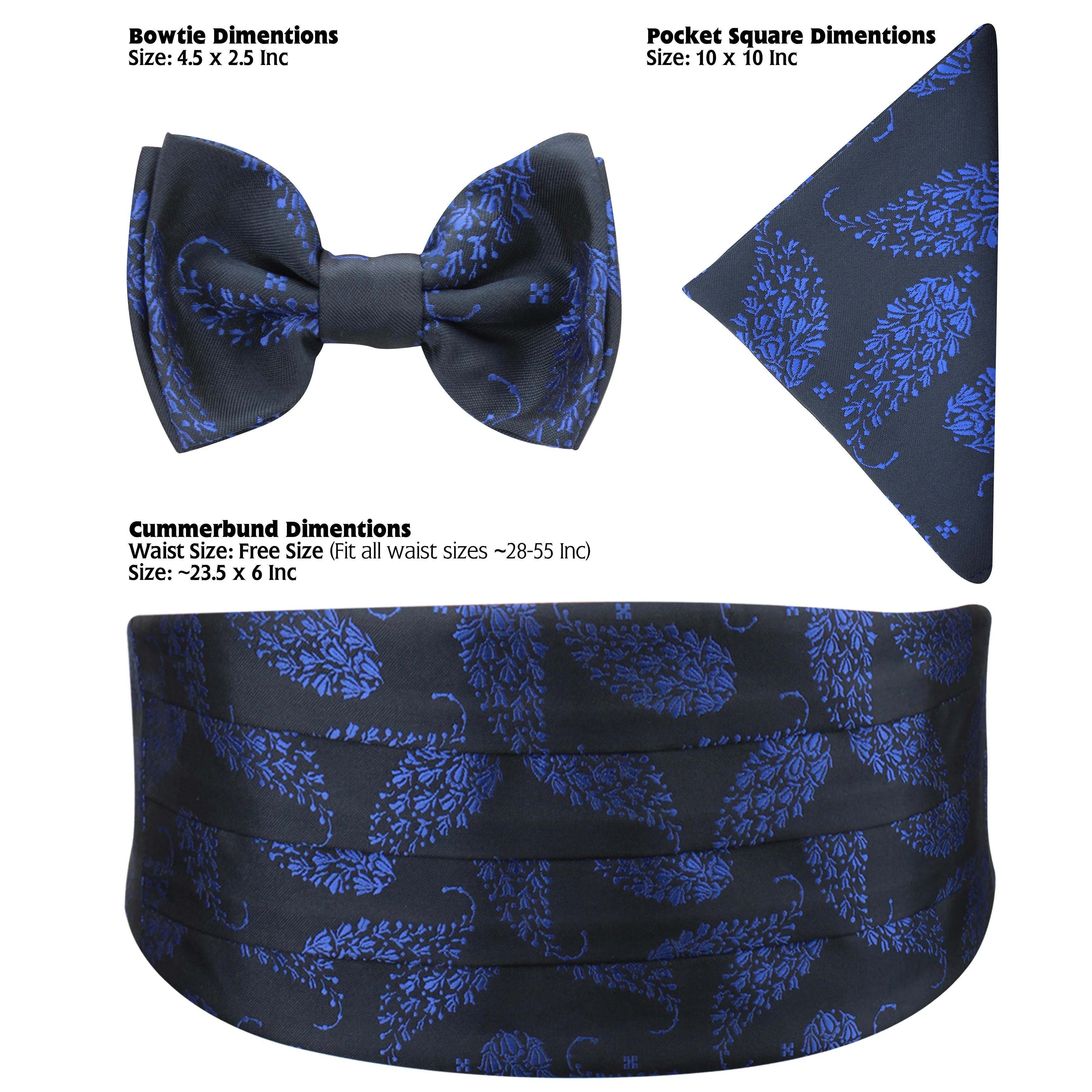 Kavove Floral Blue Cummerbund Gift Set