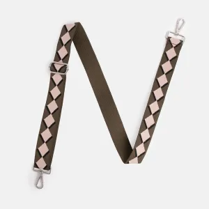Khaki Taupe Diamond Webbing Handbag Strap