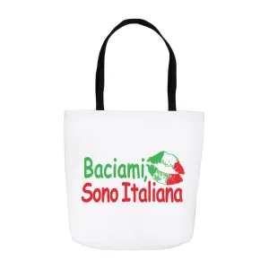 Kiss Me I'm Italian Tote Bag - White