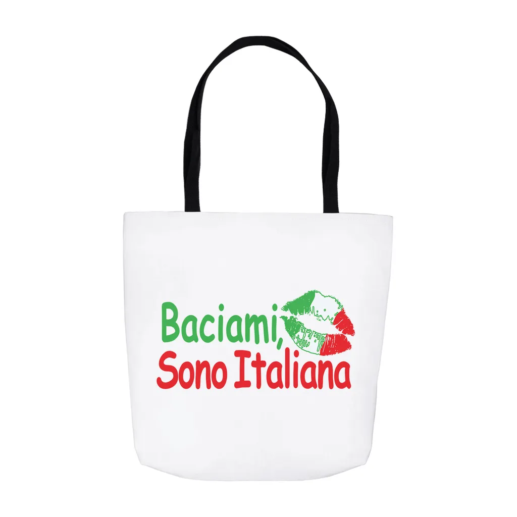 Kiss Me I'm Italian Tote Bag - White