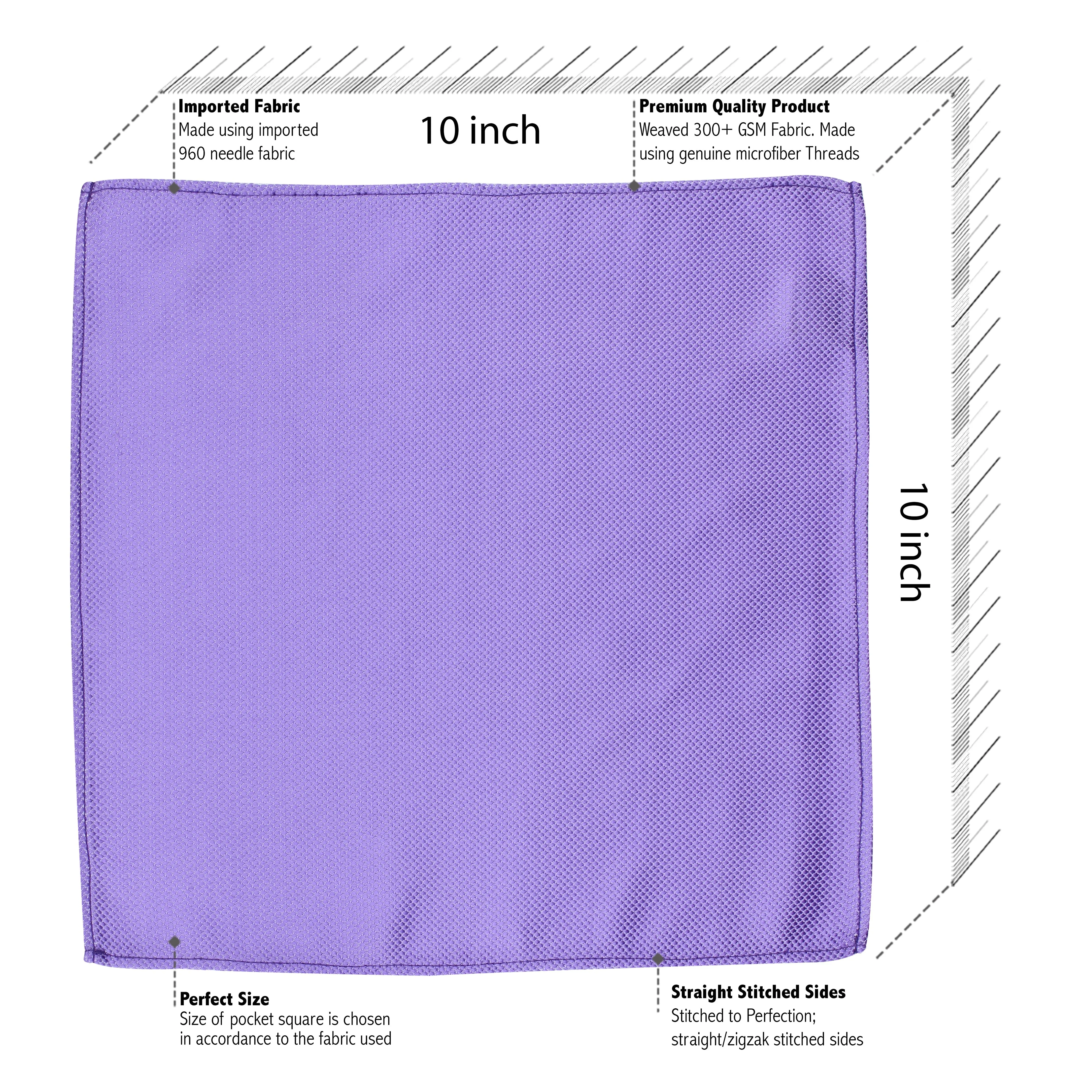 Kovove The Elegant Self Checkered Lavender Pocket Square For Men