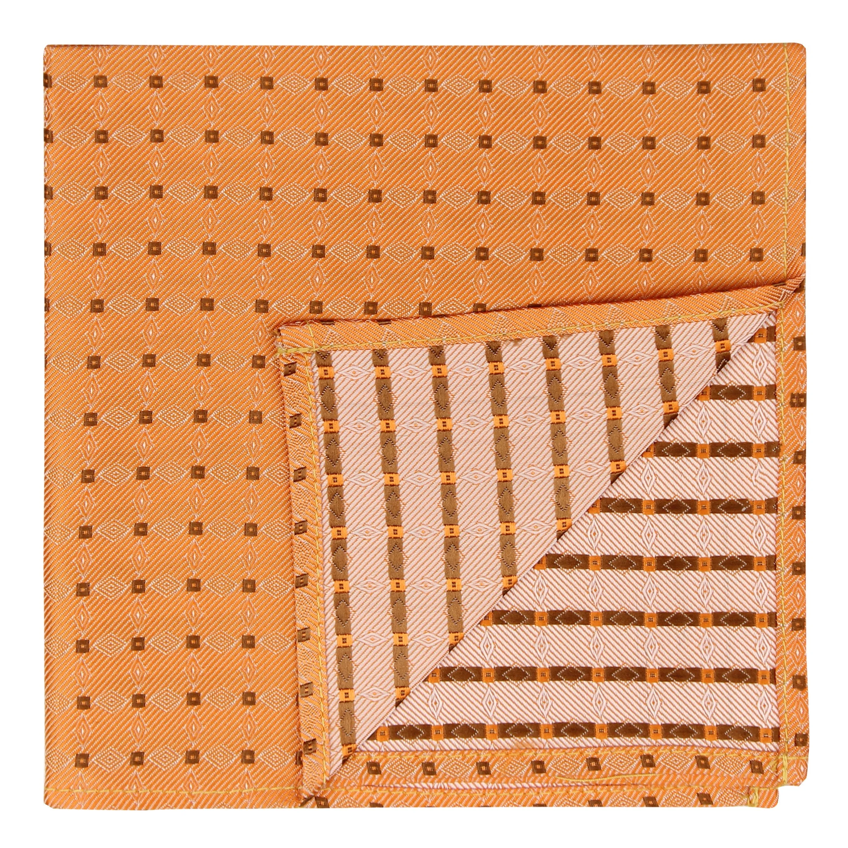 Kovove The Pleasing Checkered Orange Pocket Square