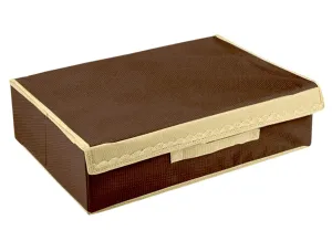 Kuber Industries 15 1 Compartment Rectangular Non Woven Foldable Storage Box for Closet, Socks, Bra, Panty, Tie, Scarf (Brown)