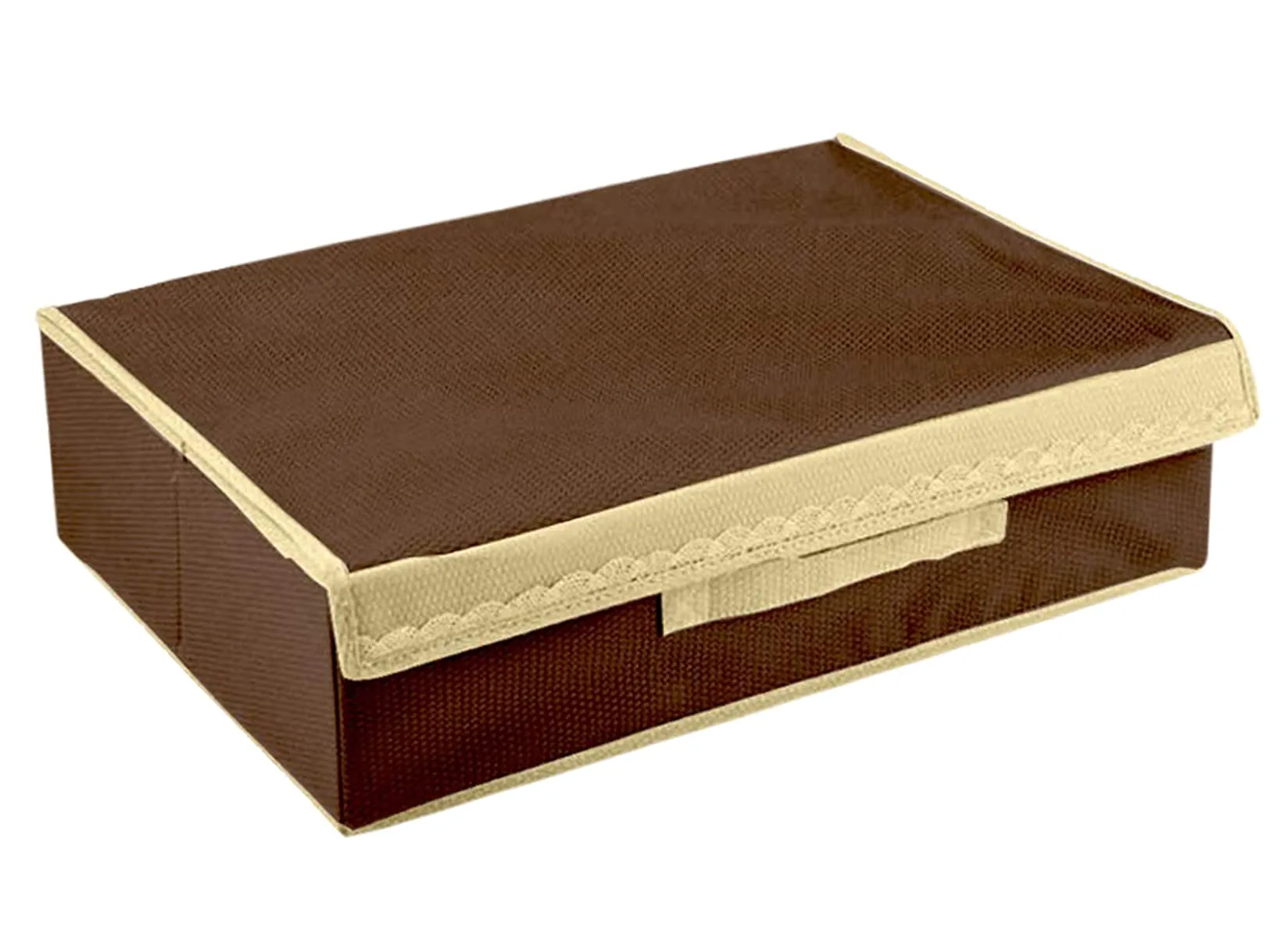 Kuber Industries 15 1 Compartment Rectangular Non Woven Foldable Storage Box for Closet, Socks, Bra, Panty, Tie, Scarf (Brown)