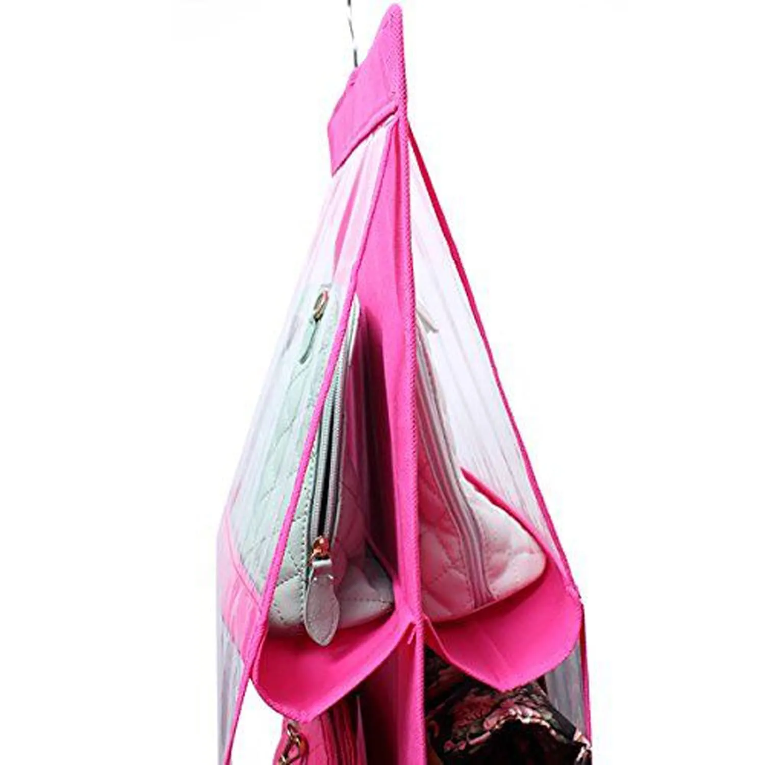 Kuber Industries Multiuses PVC Double Sided Hanging Organizer for Bedroom, Living Room Pack of 2 (Pink)