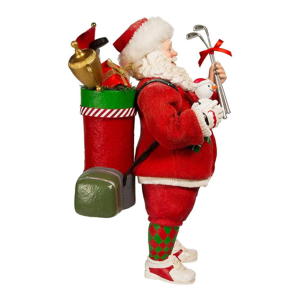 Kurt Adler 10.5-Inch Fabriché Golf Santa Table Piece