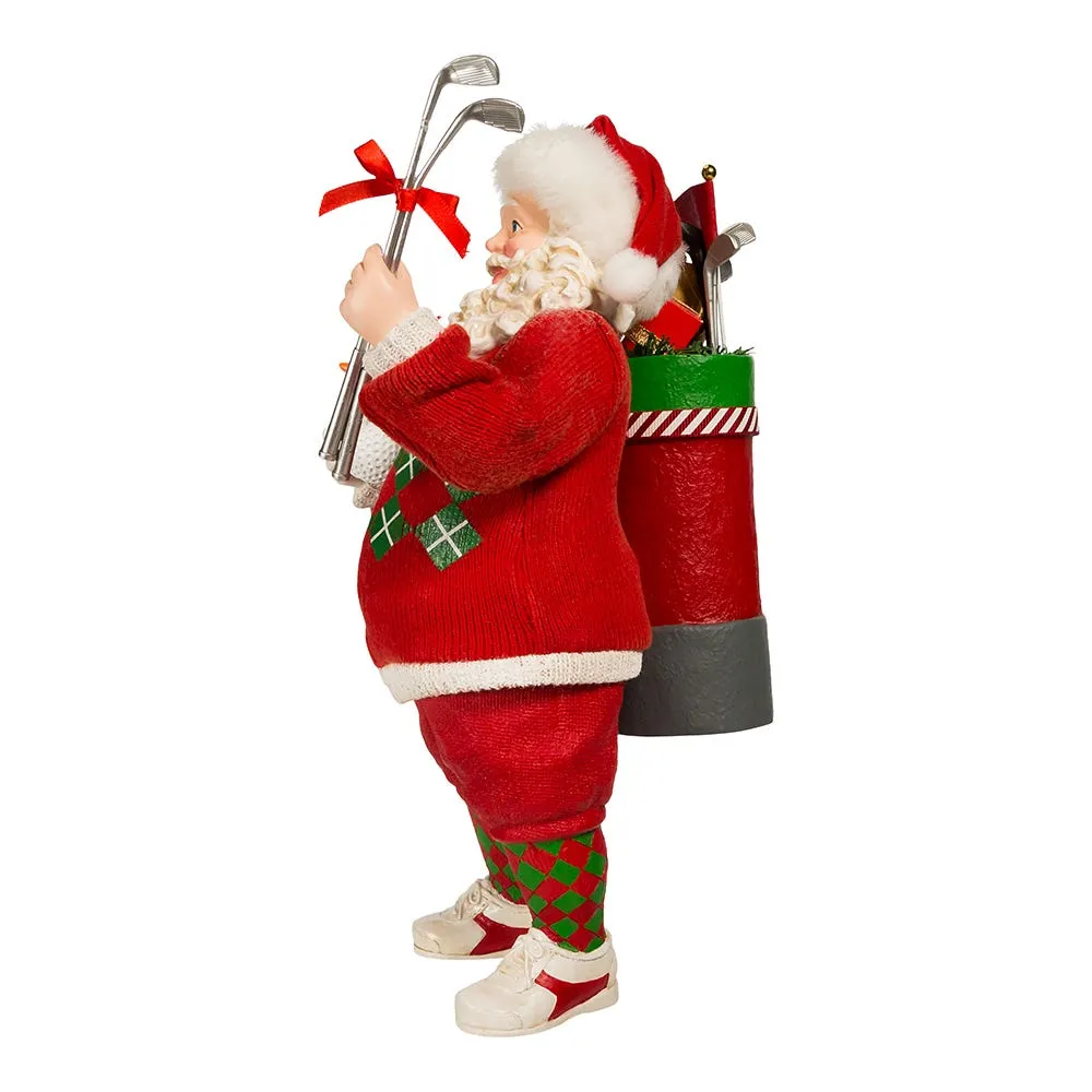 Kurt Adler 10.5-Inch Fabriché Golf Santa Table Piece