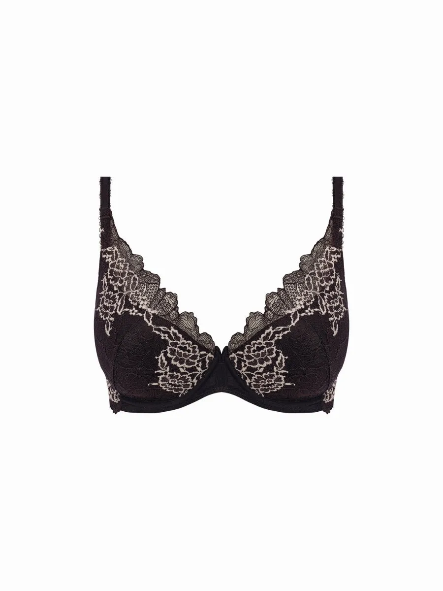 Lace Perfection Plunge Push Up Bra - Black/Ivory