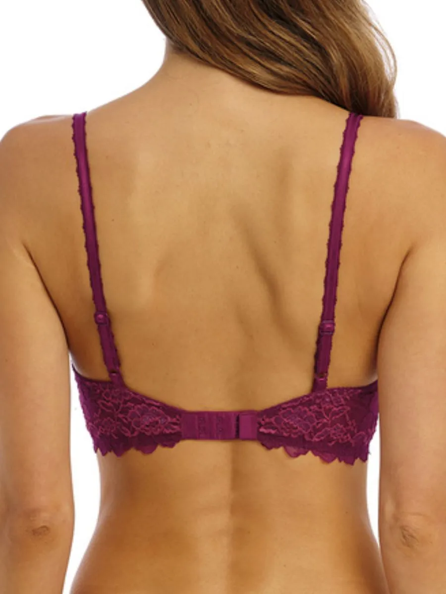 Lace Perfection Plunge Push Up Bra - Red Plum