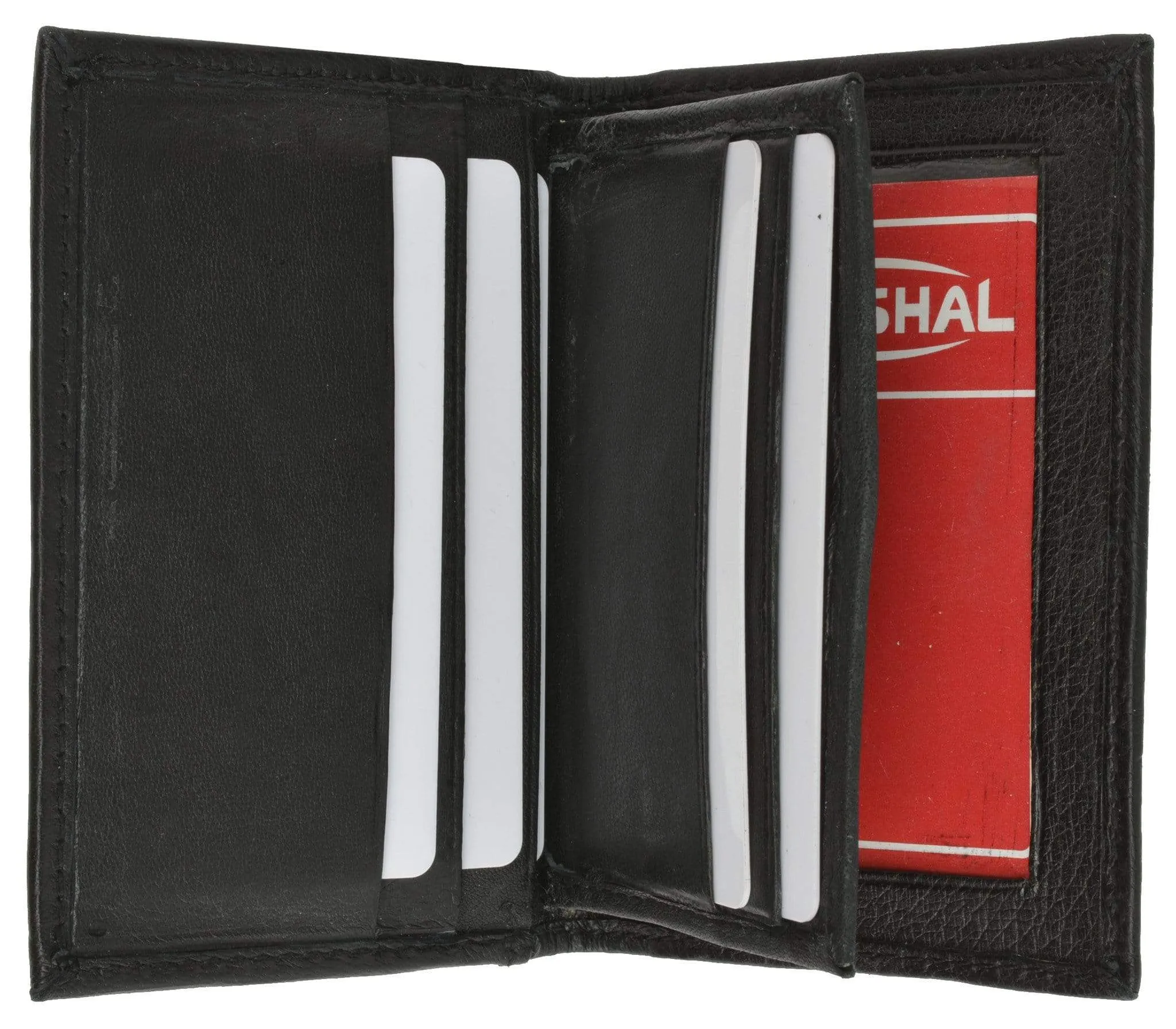 Lambskin Soft Leather Credit Card Holder with ID window for Men 155 (C)