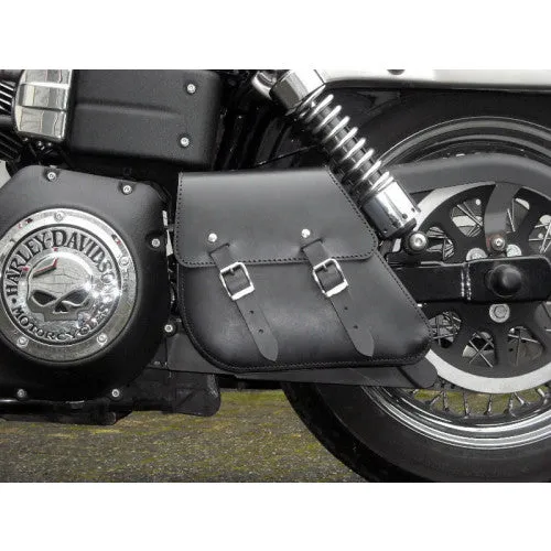 Longride Leather Swing Arm Bag Black CUS281 - 5.8 Liters