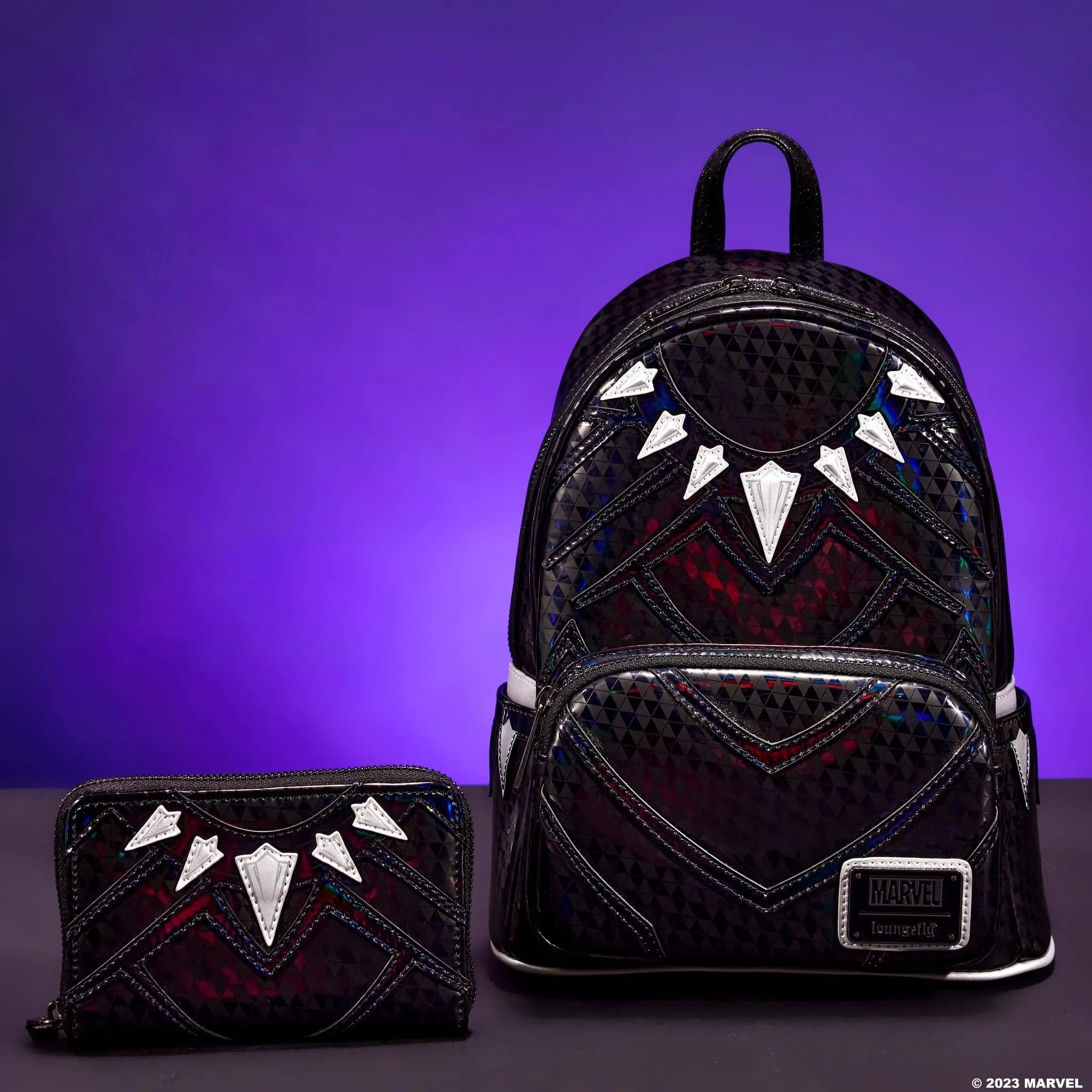 Loungefly Marvel Shine Black Panther Cosplay Zip Around Wallet