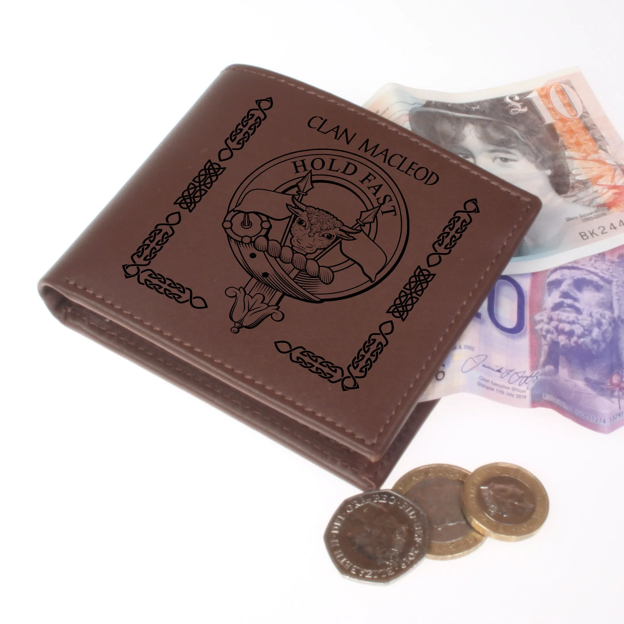 MacLeod Clan Crest Real Leather Wallet