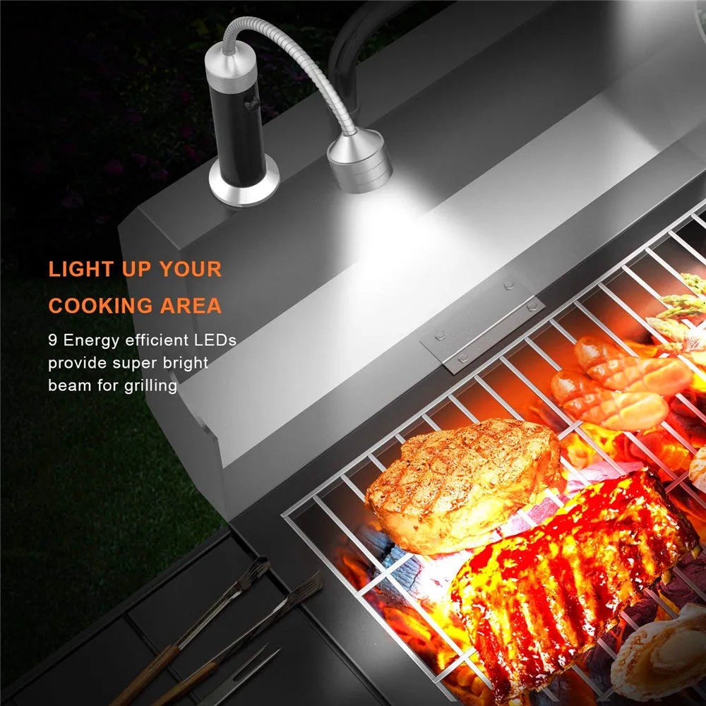 Magnetic Outdoor BBQ Barbecue Grill Lights Adjustable Flexible Led