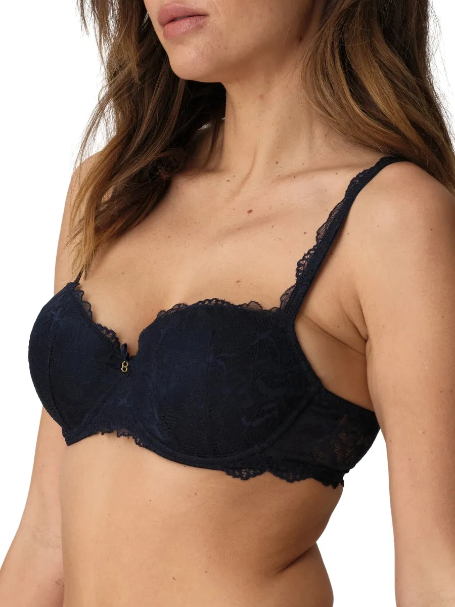 Manyla Padded Balcony Bra - Velvet Blue