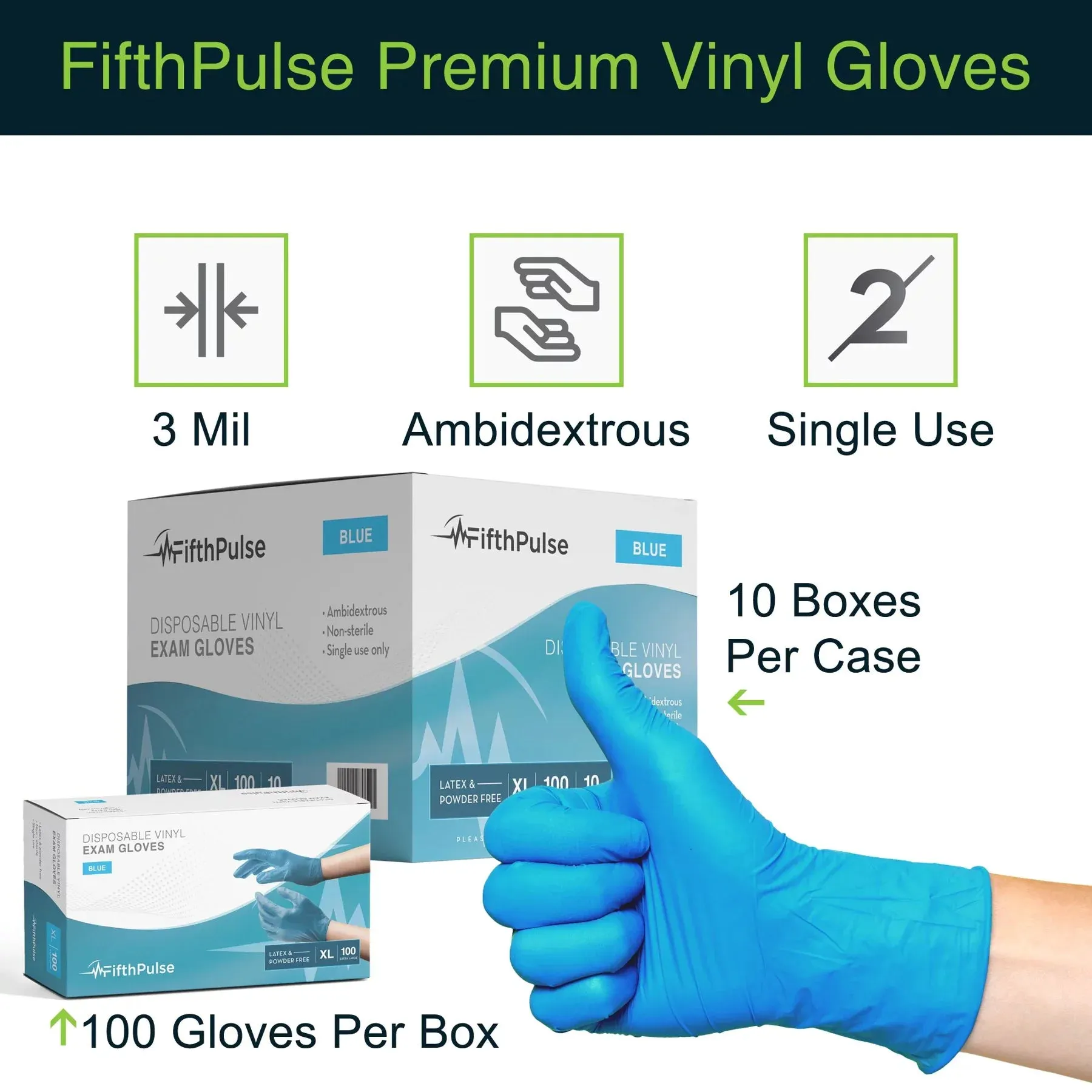 Medical Grade Vinyl Gloves - Blue