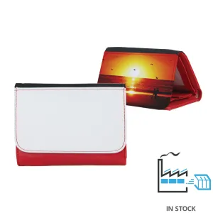 Medium Faux Leather Wallet - Red