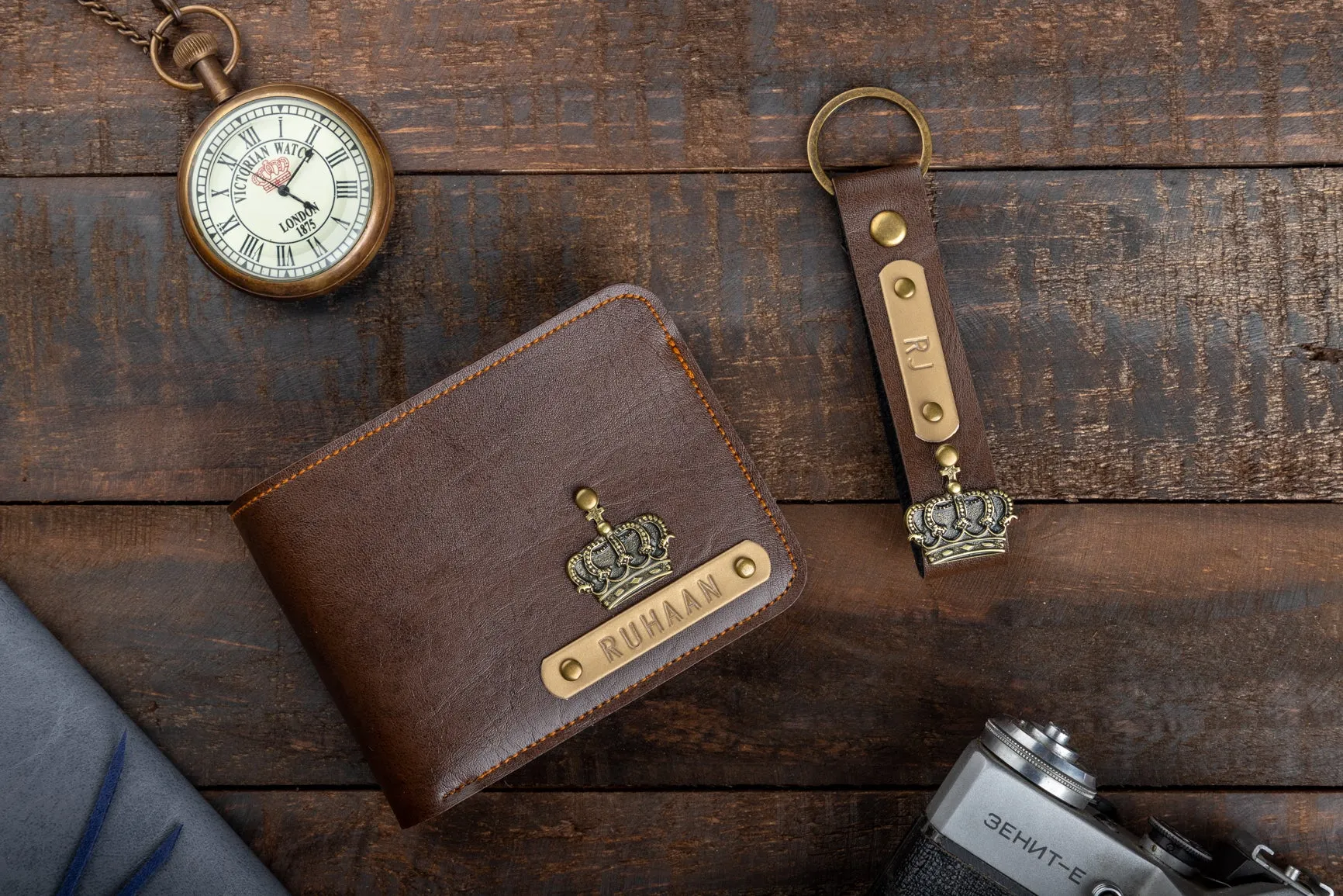 Mens Wallet & Keychain With Free Charm