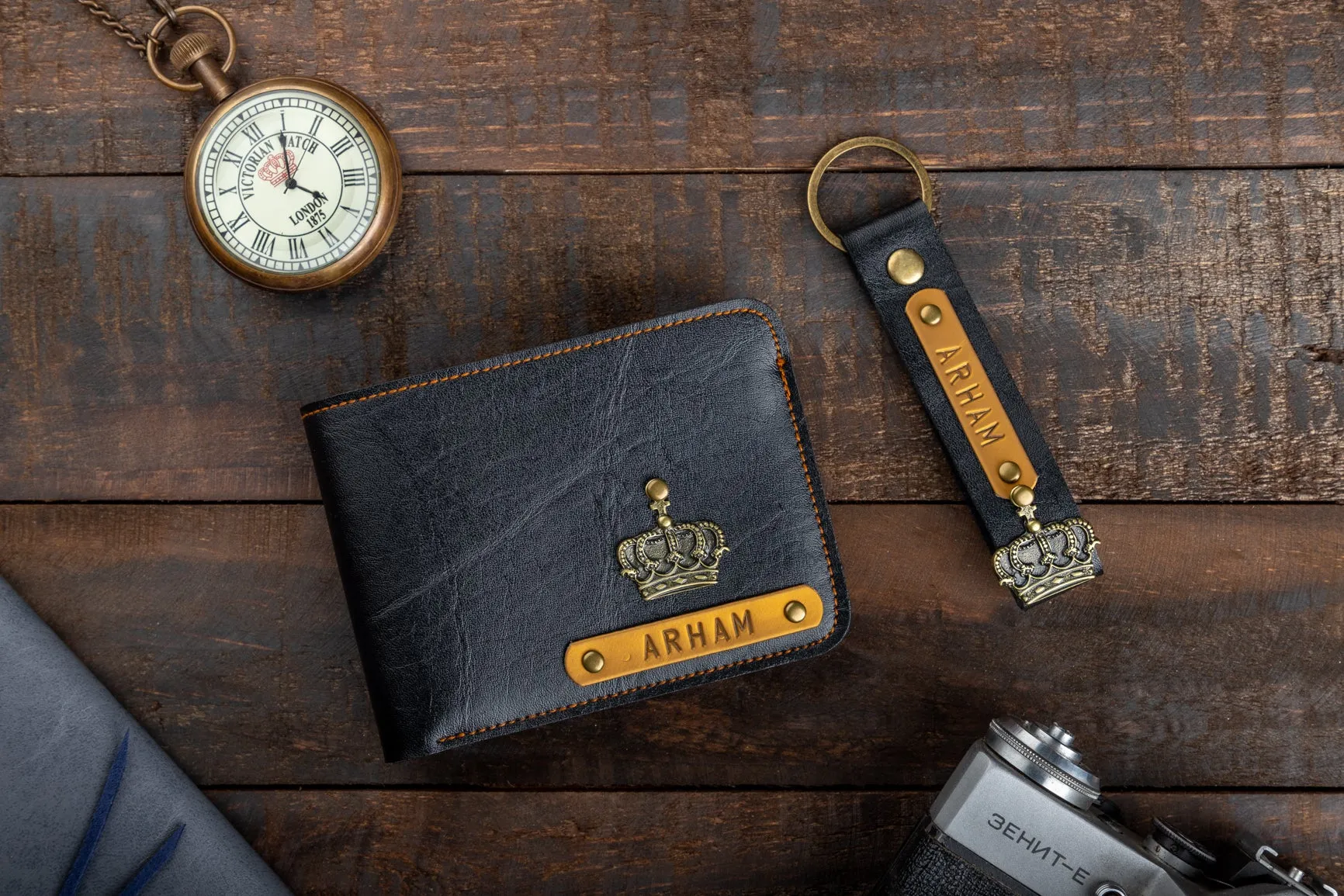 Mens Wallet & Keychain With Free Charm