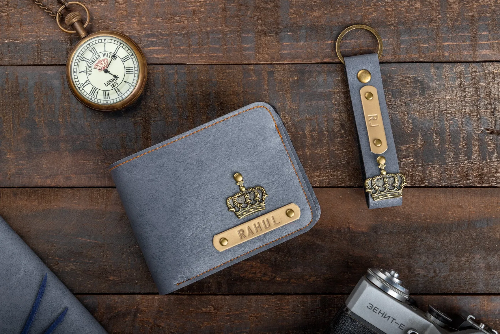 Mens Wallet & Keychain With Free Charm