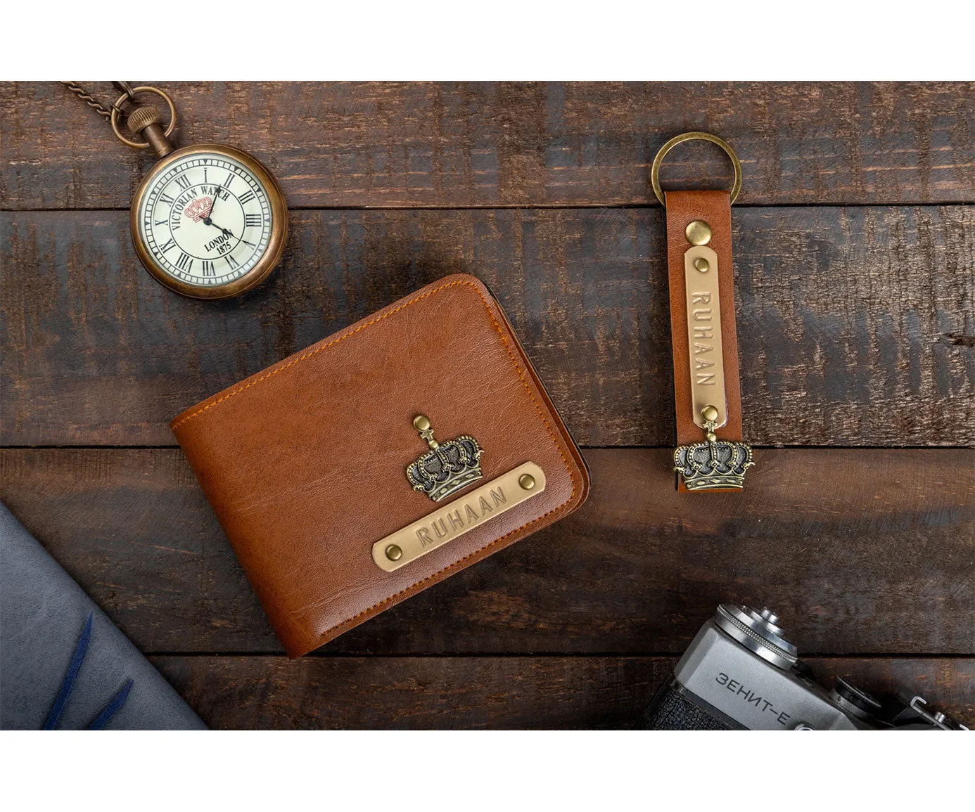Mens Wallet & Keychain With Free Charm