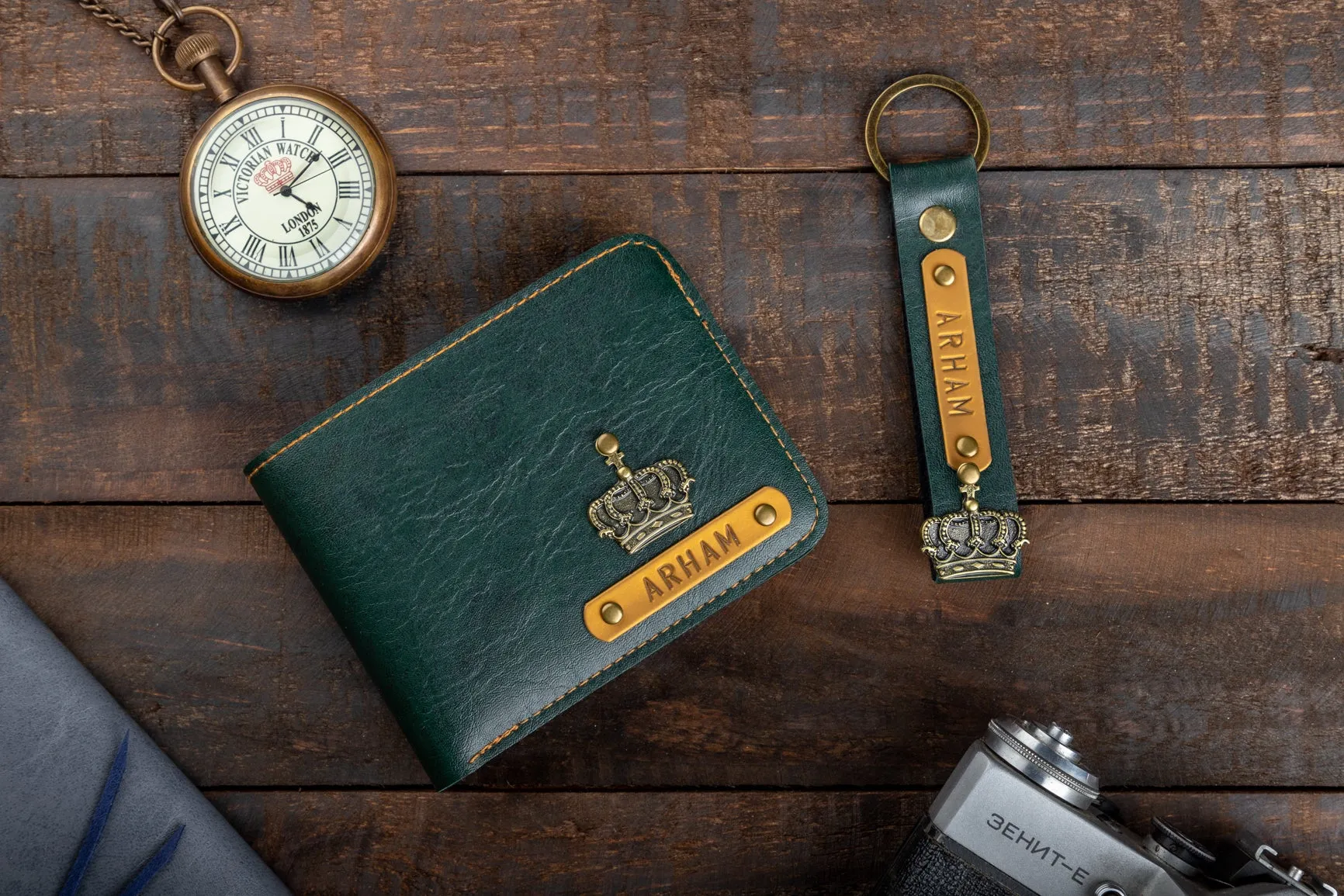 Mens Wallet & Keychain With Free Charm
