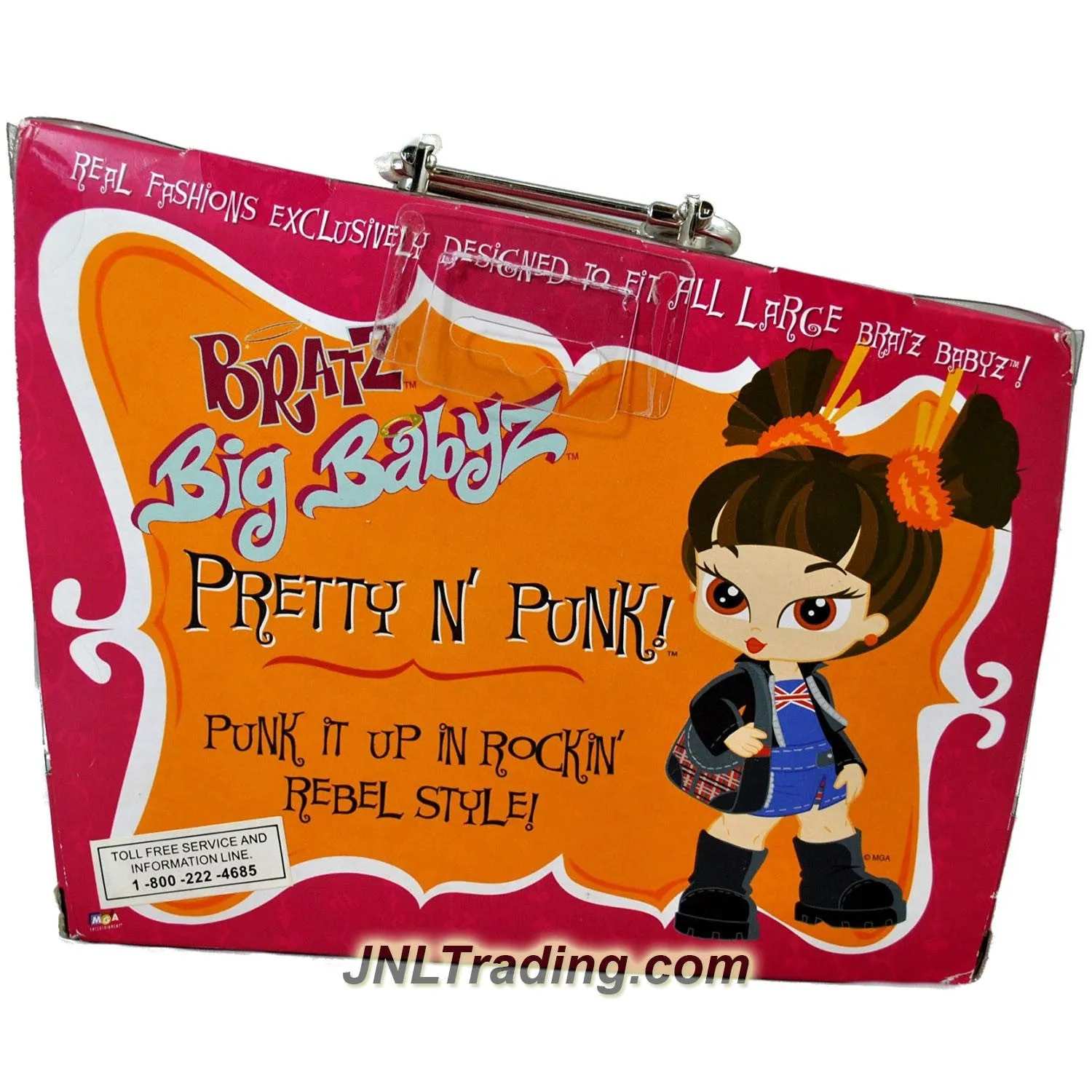 MGA Entertainment Bratz Big Babyz Fashion Pack Set - PRETTY 'N' PUNK with Black Leather Jacket, Sunglasses, Denim Skirt and Handbag