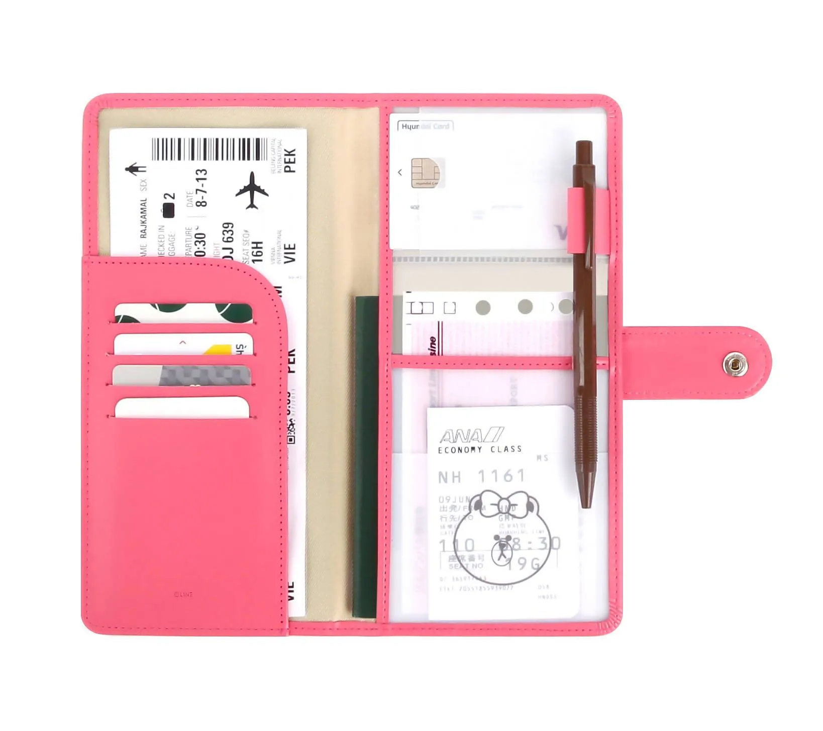 Monopoly Line Friends No Skimming Passport Wallet Choco