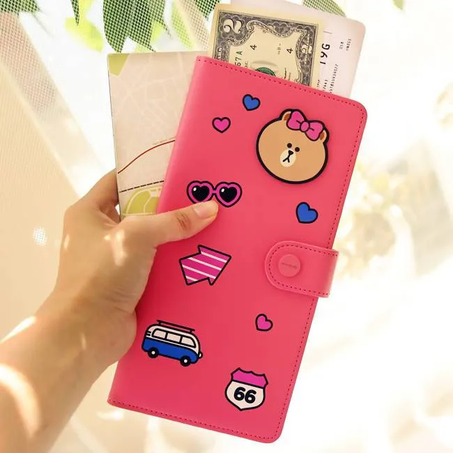 Monopoly Line Friends No Skimming Passport Wallet Choco