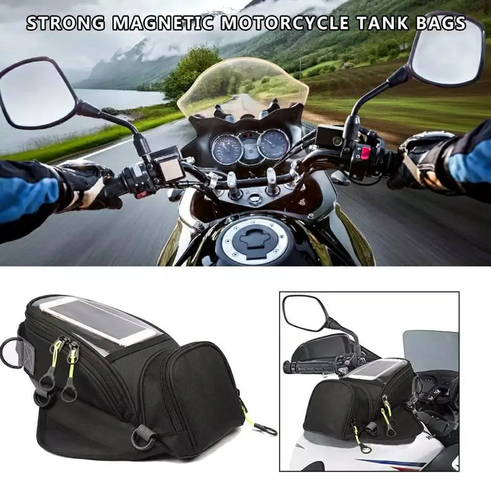 Motorcycle Fuel Tank Bag Riding Fixed Strap Strong Magnetic Bag