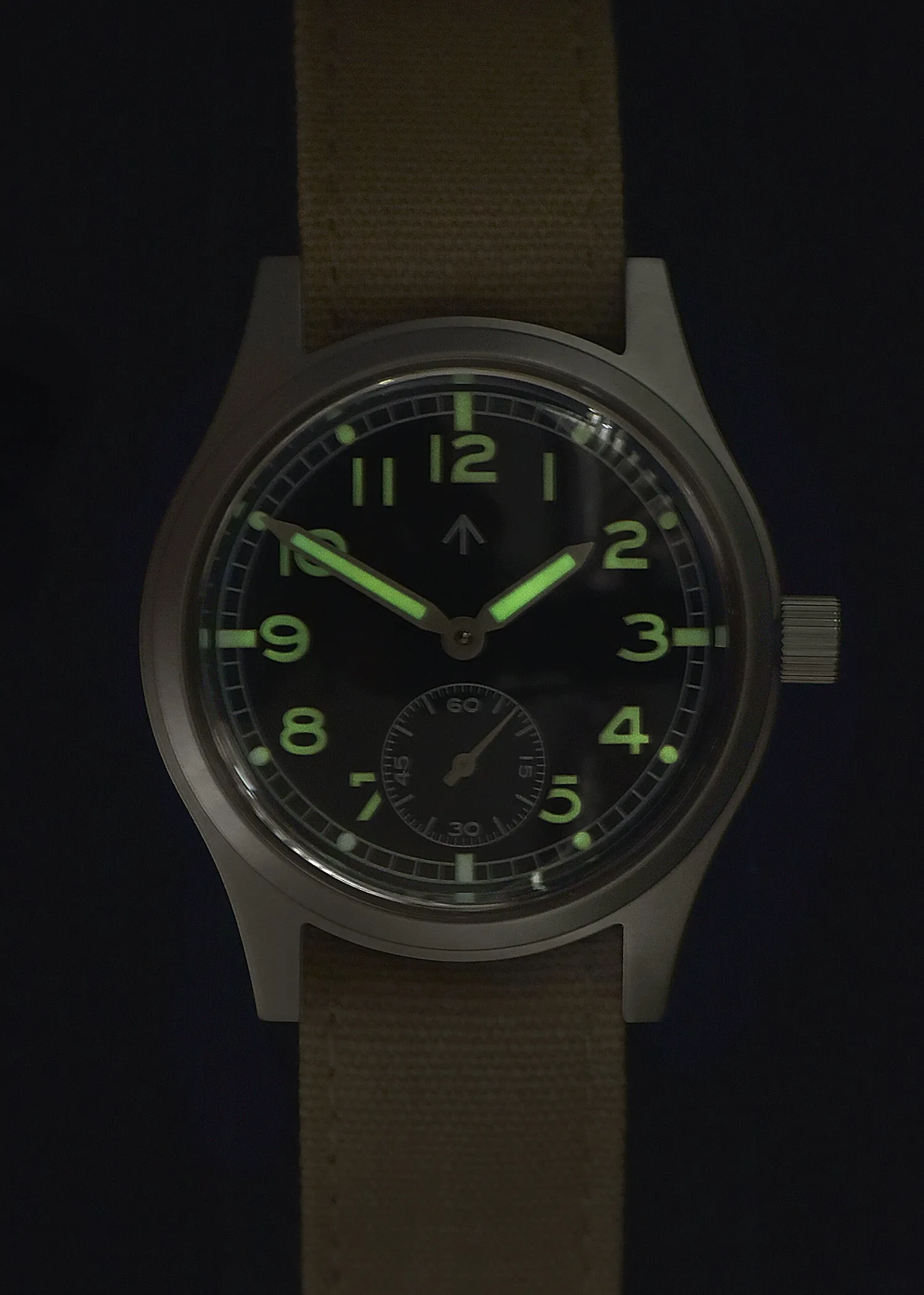MWC 1940s/1950s "Dirty Dozen" Pattern General Service Watch with 24 Jewel Swiss SW216 Hand Wound Movement and Box Sapphire Crystal