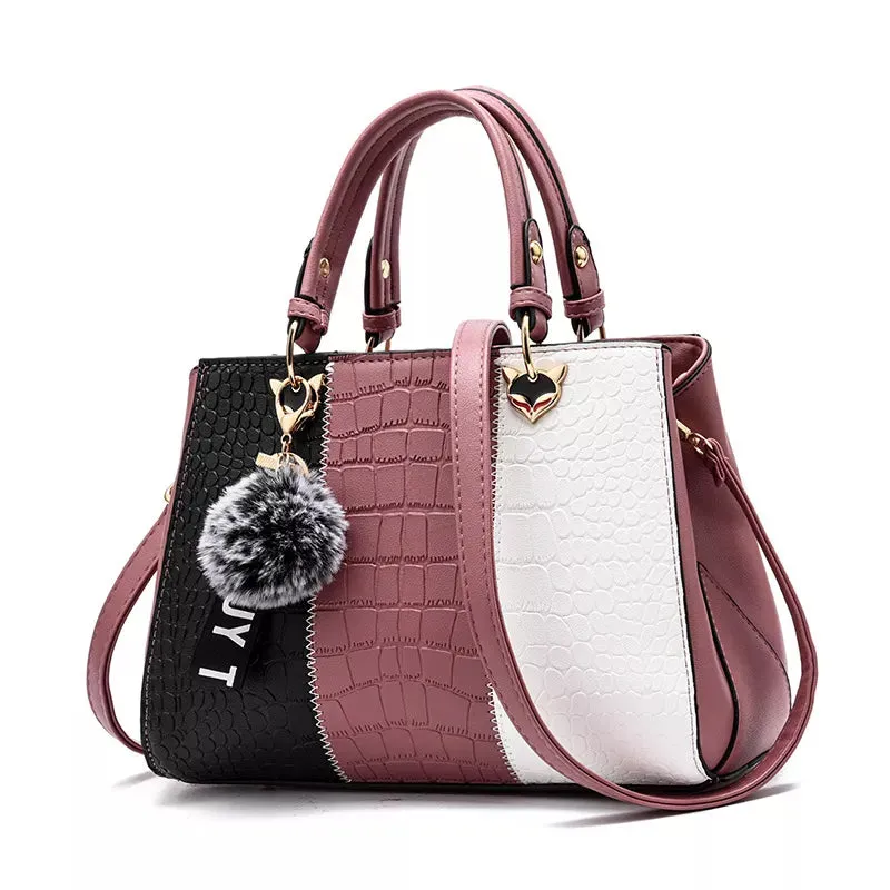 Newposs Bold Patchwork Tote: Textured Elegance
