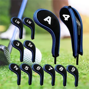 Numbered & Zippered Golf Club Headcover Set