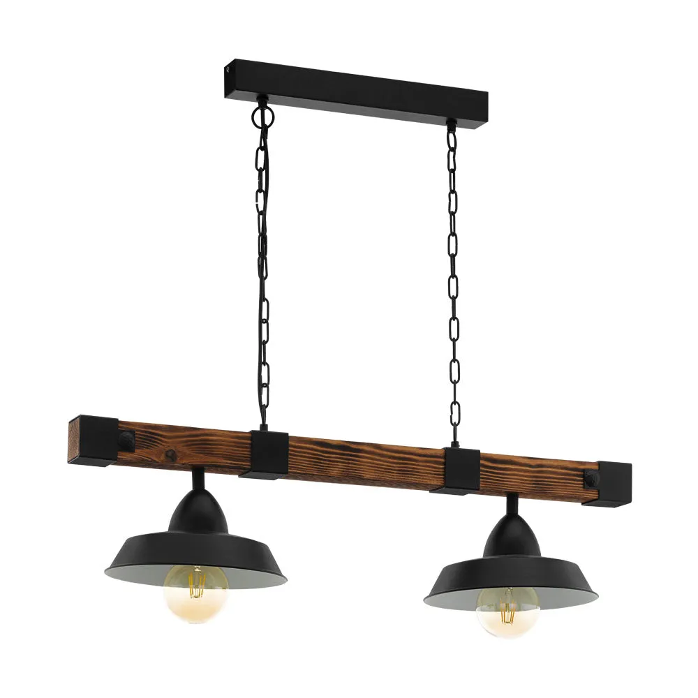 Oldbury Vintage Wood 2 Light Pendant