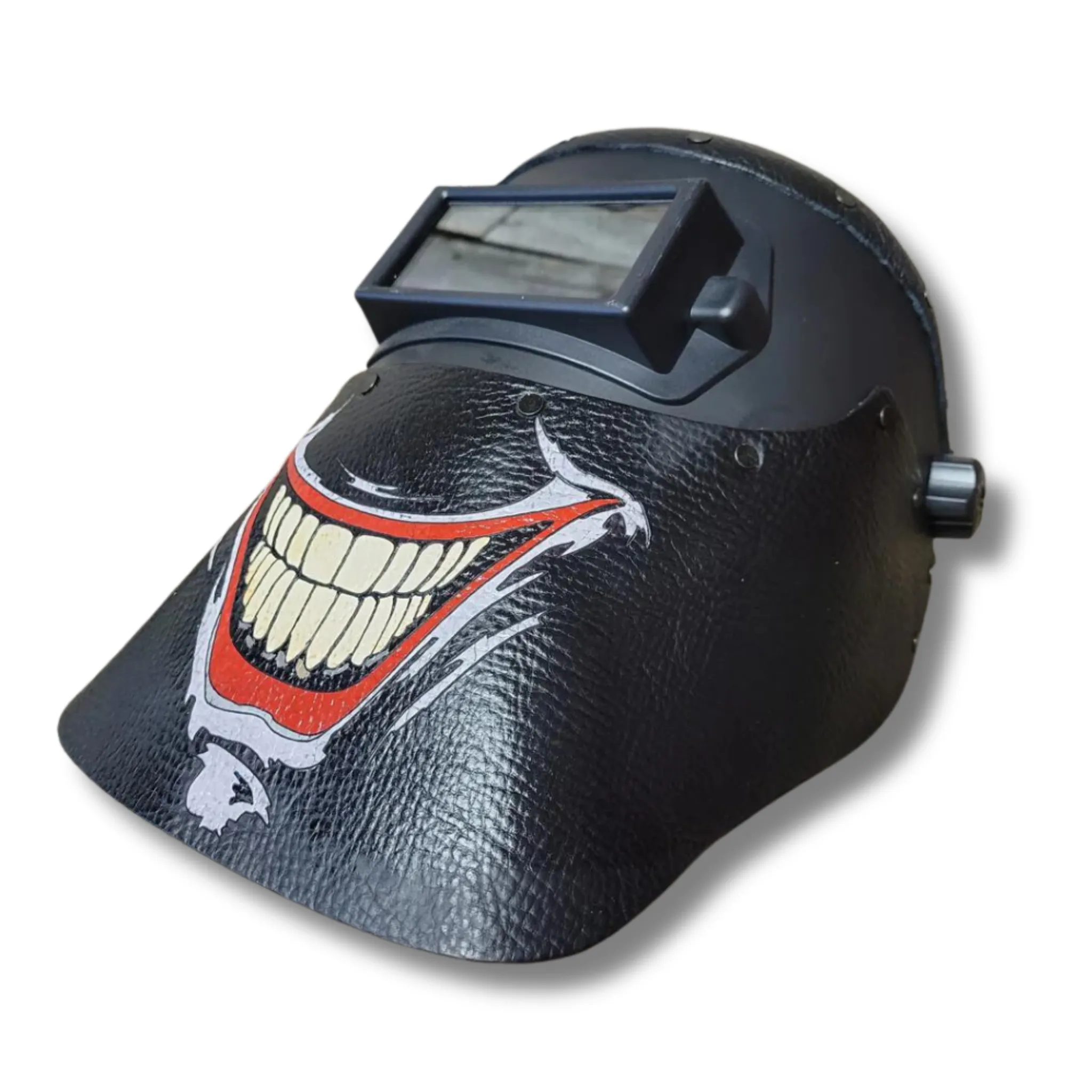 Outlaw Leather - Welding Hood - Black Joker Smile