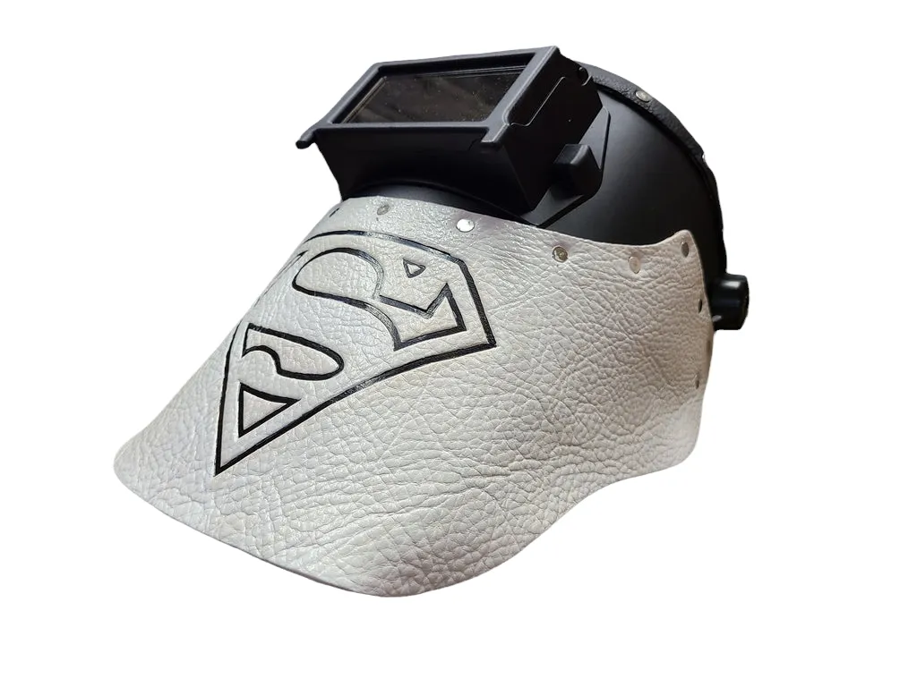 Outlaw Leather - Welding Hood - Black/White Superman