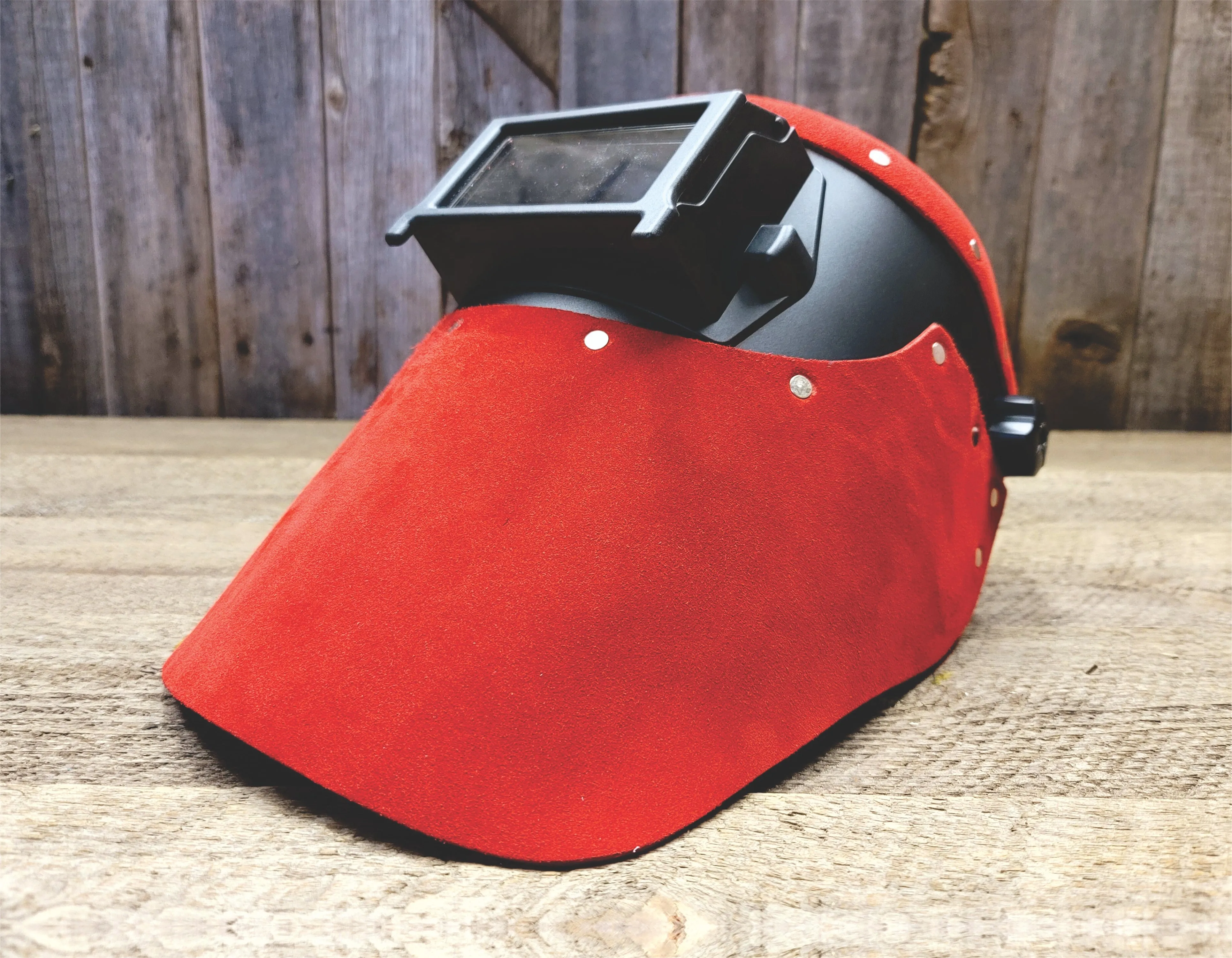 Outlaw Leather - Welding Hood - Red Suede