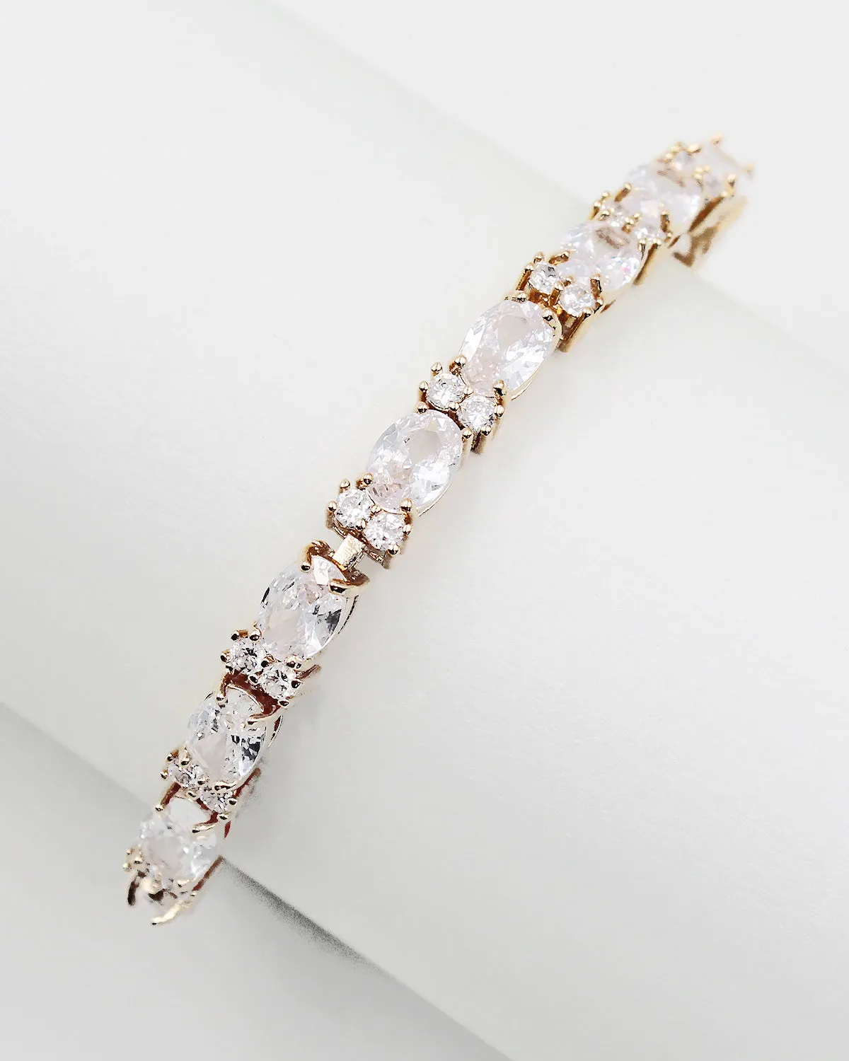 Oval CZ Stone Tennis Bracelet