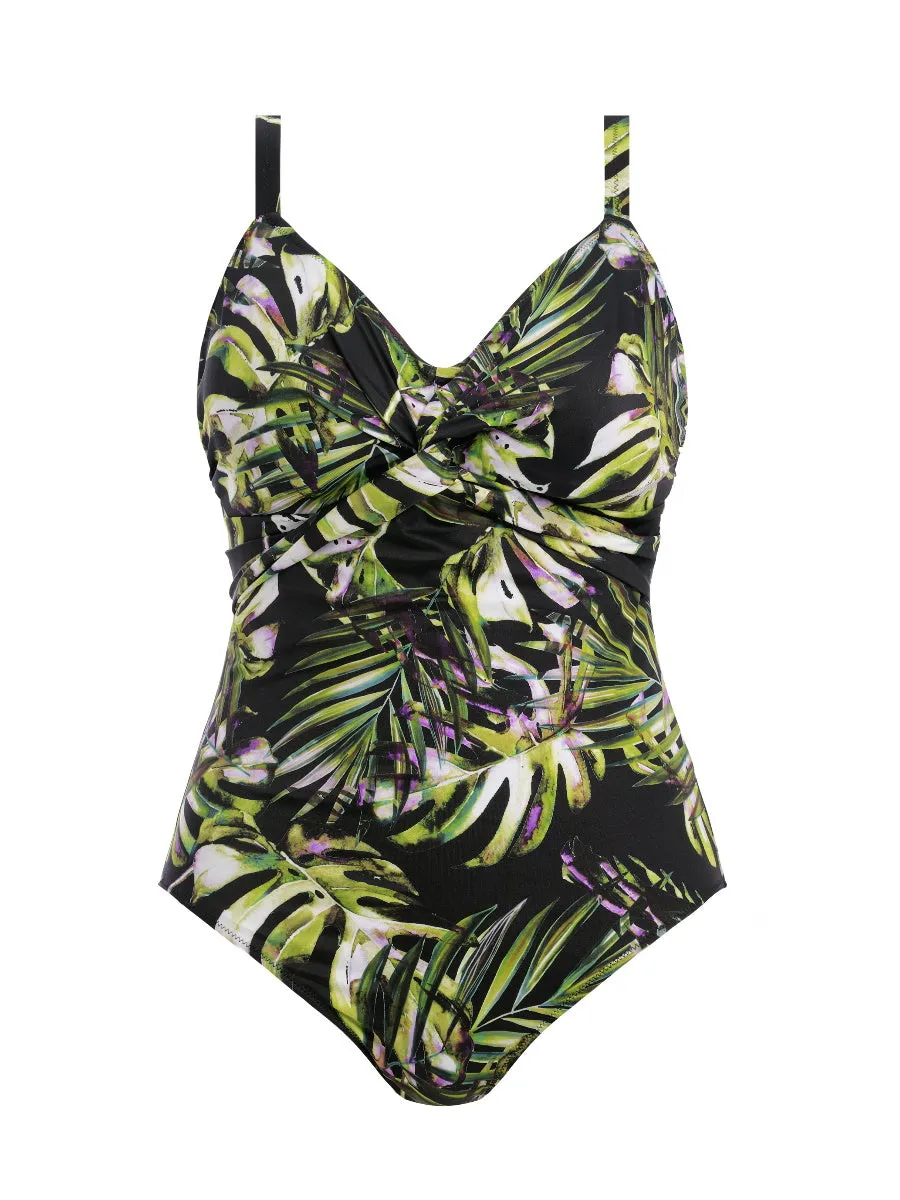 Palm Valley Twist Front Swimsuit - Black