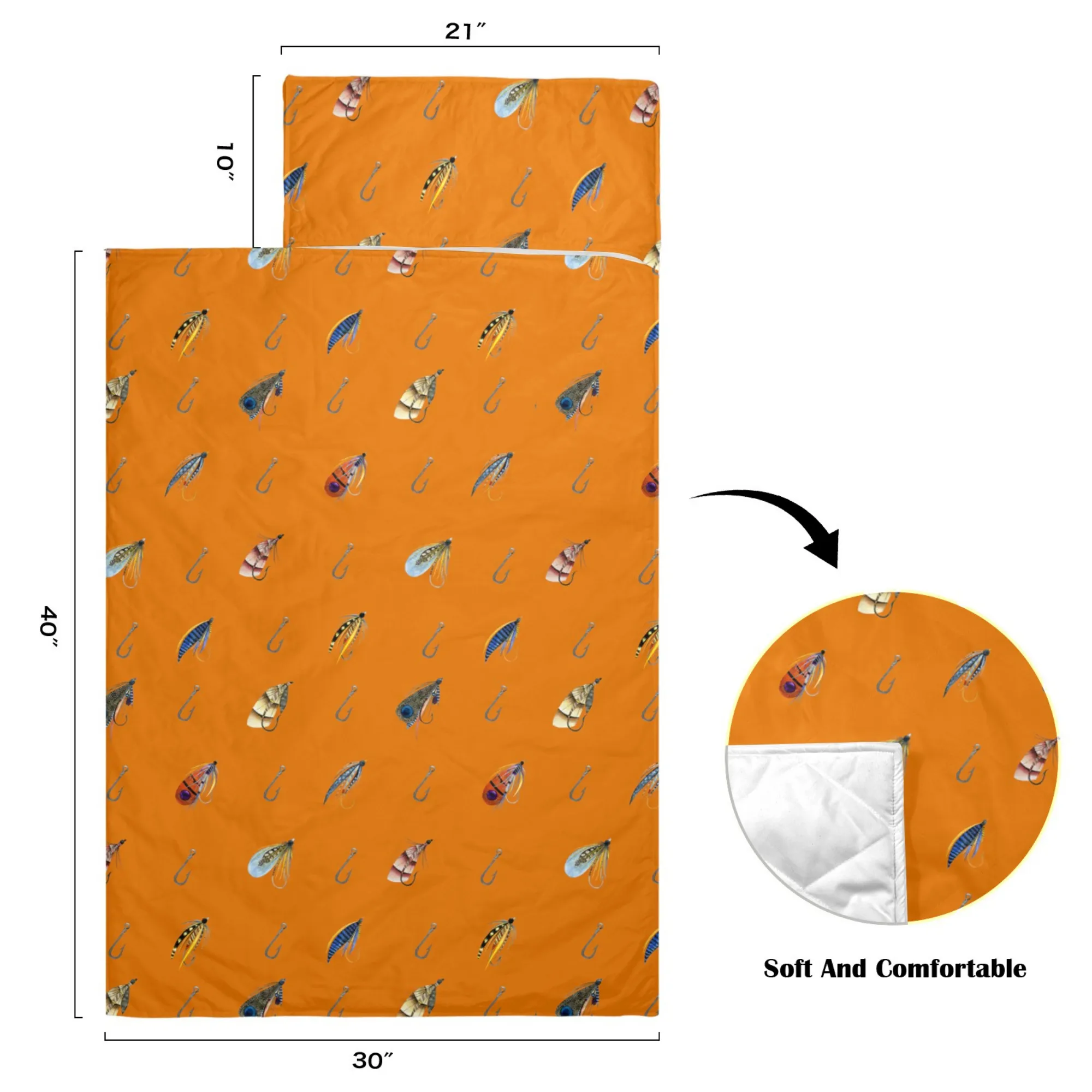 Parker Orange Kids' Long Sleeping Bag | A Catchy Blend of Comfort & Style | Lightweight and Durable Sleeping Bag for Kids