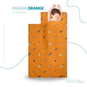 Parker Orange Kids' Long Sleeping Bag | A Catchy Blend of Comfort & Style | Lightweight and Durable Sleeping Bag for Kids